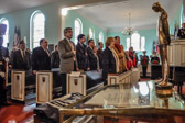 The ceremony took place in the Alumni Memorial Chapel of St. Cornelius the Centurion. After the names are read and the wreaths are placed around the VFMA&C campus by the cadets, a firing squad that will fire off a 21-gun salute at noon, followed by the playing of Taps.