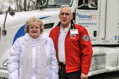 Volunteer driver Tom Atkins with Gold Star Mother Aurelia Rushforth from MA