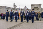 Civil Air Patrol National Commander Major General Charles L. Carr stands at the ready with his men to greet the Wreaths Across American entourage. To learn more about CAP's aerospace education programs, products, and other resources available to their members, go to www.capmembers.com/ae