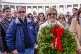 American Gold Star Mother President Mary Byers with the 1,000,000 Worcester Wreath