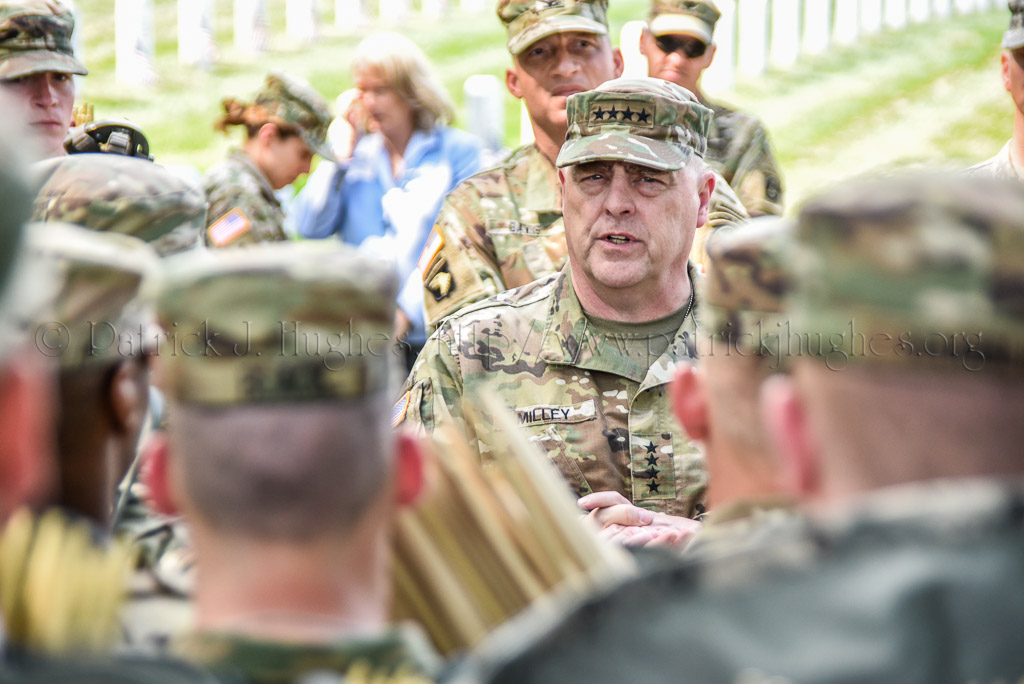 Prior to the start of “flags in” General Mark A. Milley, 39th Chief of Staff of the Army spoke about the meaning of this special day to honor our fallen heroes to the 3rd U.S. Infantry Regiment (The Old Guard).