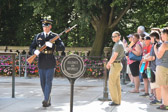 Women must meet the same requirements as male Soldiers to be eligible as tomb guards. The only difference is that women have a minimum height requirement of 5 feet 8 inches, which is the same standard to be a member of the Old Guard. Male sentinels must be between 5 feet 10 inches and 6 feet 4 inches tall.