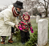 This happy little guy has placed his wreath at the grave of SFC. Robert C. Hayes.  A Veteran of World War II, Korea and Vietnam.  Robert rest in Section 32 Grave 50.