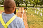 Also that day some workers were placing new headstones.  Watched from a distance and could not help but notice how dedicated they were, trying to place each headstone perfectly.