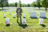 Captain Travis Womack placed flags at the graves of three of his men, Sgt. Michael G. Hardegree, Sgt. Yancy T. Gray and Spc Ari D  Brown-Weeks.  KIA  September 10, 2007.