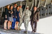 After the dignified transfer the family of Major General Harold J. Greene went onto the C-17 aircraft to thank the crew for bringing home their father, husband.