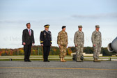 L to R: Dignified Transfer Dignitaries  Ash Cater, Secretary of Defense, General Mark  A. Milley, Army Chief of Staff, Major General Robert D. Carlson, Commander, Transatlantic Division for the U.S. Army Corp of Engineers, Col. Daniel F. Merry, Commander, Air Force Mortuary Affairs Operations, Dover Air Force Base, Col. Michael W. Grisneer, Jr. Commander, 436th Airlift Wing, Dover Air Force Base.