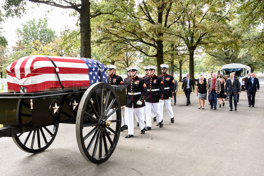 Caisson procession to final resting spot in Section 60 of Arlington National Cemetery.