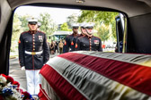 October 10, 2017, Arlington National Cemetery a Marine body bears team ready to transport remains of 2nd Lt George S. Bussa to caisson.