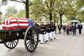 Caisson procession to final resting spot in Section 60 of Arlington National Cemetery.