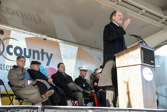 New Jersey Governor Jon Corzine addresses the audiance