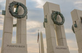 Arsenal of Democracy – Wreaths of oak and wheat on each of the memorial’s pillars symbolize the nation’s industrial and agricultural strength, both of which were essential to the success of the global war effort.