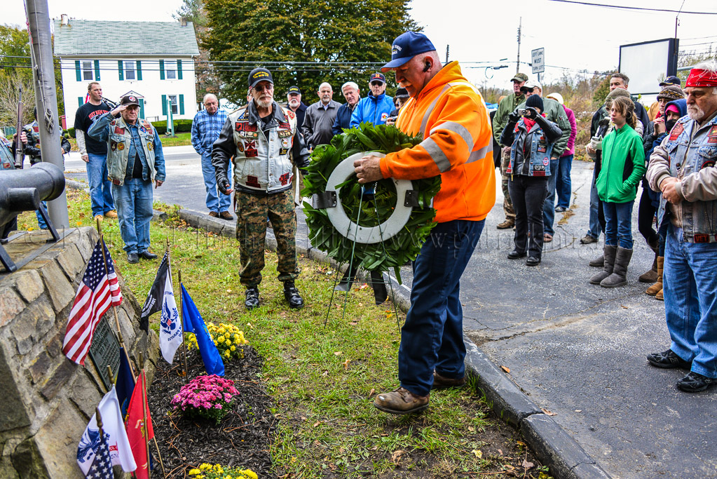 Steve Quigley laid the wreath at the monument
