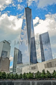 "Freedom Tower" One World Trade Center.  1776 feet, tallest structure in the US, fourth tallest building in the world.  Looking up from reflecting pools where the original World Trade Center building were