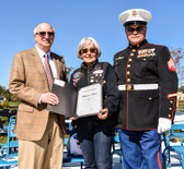 Rosely Robinson of A Hero’s Welcome of Delaware presents a certificate of appreciate to former Vietnam POW Ralph W. Galati for your service and sacriface and dedication to the preservation of our freedom.  We are pleased to recognize you as an American Hero.