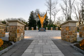 When entering the Memorial Plaza, created by pavers donated by EP Henry “Hero Scape”.