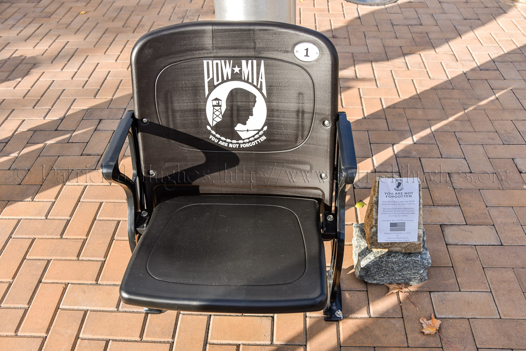 This POW-MIA National Chair of Honor sits in front of the flag pole at the entrance to the Wilmington VA Medical Center 1601 Kirkwood Hwy, Wilmington, DE 19805