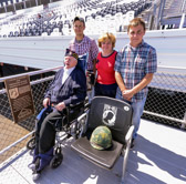 Former World War II Prisoner of War George Sholtis ( Survivor of the Bataan Death March, Age 97 ) with his daughter Beverly Sheruda and grandsons Matt and Dan.