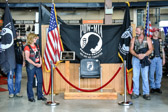 Joyce 'Angel' Procter was responsible for helping to place this POW-MIA National Chair of Honor at the first of Seven Rommel HD dealerships.  Joyce and Ray Hales did the unveiling.
