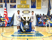 On January 14, 2017 prior to the Springfield Varsity boys basketball game Vs. Pottsgrove High School there was a dedication of a POW-MIA National Chair of Honor in memory of a former student.<br /><br />Varsity Basketball players Amanuel Haelemicael and Trevor Robinson unveil their Chair of Honor for “still missing” Class of 1957 MIA Lt. JG Joe R. Mossman.