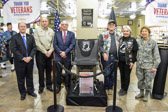 Cabela's Christian Delaware  dedicated their POW-MIA National Chair of Honor on February 17, 2017.<br /><br />Left to right: Senator Chris Coons,  Eric Williams, Retail Marketing Manager Cabela's Christiana, former Vietnam POW Ralph W. Galati, Captain, United States Air Force, Shot Down: February 16, 1972, Released: March 28,1973, former Vietnam POW Donald Glenn Smith captured May 13, 1968, Released: March 28,1973,  Rosely Robinson of A Hero’s Welcome and  Major General Carol Timmons.
