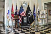 During Alumni Homecoming Weekend on April 28, 2017 in Mellon Hall at Valley Forge Military Academy and College former alumnus and Vietnam Prisoner of War CDR Paul Galanti USN (Ret) helped in the dedication of  the POW/MIA National Chair of Honor.