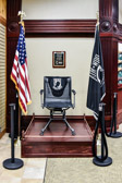 Thru the efforts of Ron Leh, Marketing Manager Cabela's Hamburg this POW/MIA National Chair of Honor was dedicated.