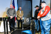 POW/MIA National Chair Of Honor Dedication At Brian's Harley-Davidson 2/22/2020.  Owner Brian S. Bentley along with former Vietnam POW Ralph W. Galati unveiled this meaning memorial.