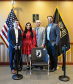 Rothman Orthopaedics Ed Tufaro, Dana LoRegio, former Vietnam POW Captain Ralph W. Galati and Dr. Justin D. Stull, MD helped to unveil Rothman’s fifth Chair Of Honor.