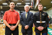 Marine Sgt. Matt Sondermann (Purple Heart, three tours Iraq / Afghanistan), Dennis J. Murphy (Vietnam Vet, Purple Heart, Silver Star, Monsignor Bonner Hall of Fame) and  Marine Cpl. Patrick Concannon
