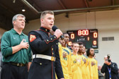 Marine Cpl. Patrick Concannon says the Pledge of Allegiance