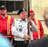 Honor Guard member George Brown of the Vietnam Veterans of America, Chapter 67