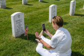 Gold Star Mother Patti Elliott spends some time with her only son Lucas in Section 60.  Was honored to attend his full honors burial recording it for his family.