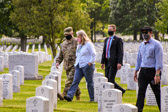 General Mark A. Milley and his wife of over 35 years Hollyanne walking thru Section 60 of Arlington.