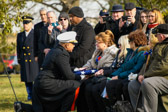 General Brian Cavanaugh, the Commandant’s Representative presents the flag of Our Country to Stephanie Archer, the niece of PFC Michael Kocopy.