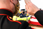 Air Force Veteran Jerry White BWI Security pay his respects.