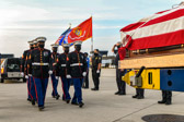 Marine Body Bearers move towards the casket