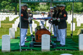 Navy Chaplain addresses the family and prays for this fallen hero.