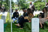 A felt bag containing casings from the rifle salute are presented to the family