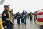 Marine Body Bearers move towards the casket