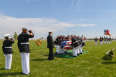 The Marines have a long-standing tradition of carrying the casket at shoulder height, which symbolizes the respect and honor given to the fallen. This practice reflects the Marine Corps' emphasis on discipline, precision, and ceremonial excellence. <br />“The Last to Let You Down.”  They are the Body Bearers, an elite unit that carries Marines to their final resting place.