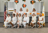 2018-19 National Executive Board<br />Front Row, L-R: Ginger Emerson, National Flag Guard; Mona Gunn, National First Vice-President; Becky Christmas, National President; Cindy Tatum, National Second Vice-President; Jo Ann Maitland, National Service Officer, Sarah Taylor, National Banner Guard  Second Row, L-R: Carol Resh, National Treasurer; Pam Stemple, National Secretary; Lorna Harris, Sergeant-at-Arms; Denise Torbert, National Chaplain.