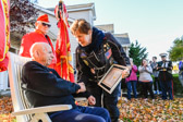 A “Welcome Home” plaque from A Hero’s Welcome was presented.