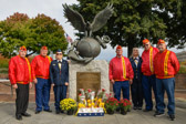 Photo caption: Upper Darby Marine Corps League Detachment #884<br />From Left To Right: George Souder, Chuck Krautheim, Harriett Terry Souder, Tom Weaver, Sandra Krautheim, Bob White and John Morris