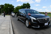 At 1600 Motorcade arrives at the World War II Memorial celebrating the life of the Last Medal of Honor Recipient World War II Hershel “Woody” Williams, U.S.M.C.