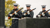 The ceremony was free and open to the public and features “The President’s Own” Marine Band, “The Commandant’s Own” Drum & Bugle Corps, the official Marine Corps Color Guard, a firing party, and four platoons of ceremonial marchers.